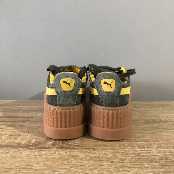 NWOB Puma x Rihanna Fenty Womens 7.5 Green Suede Leather Cleated Creeper Lace-Up - Picture 6 of 11